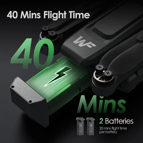 Miniatura 7 de WeFone WF20 Drone con cámara FPV 1080P para principiantes, cuadricóptero RC plegable con motor sin escobillas, modo sin cabeza, velocidad ajustable