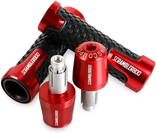 Miniatura 8 de Para Ducati Scrambler 800 2017 2018 2019 2020 2021 2022 2023 extremos de la barra de mango CNC manillar de goma de gel manillar manos de freno gris