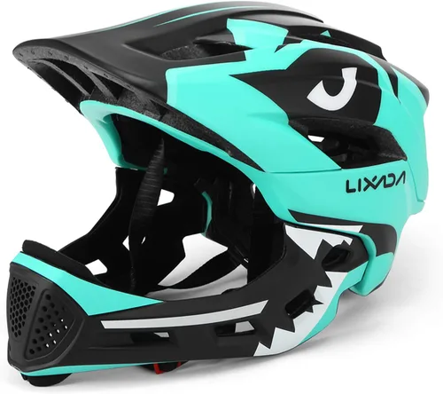 Miniatura 14 de Lixada Casco de bicicleta para niños, ajustable, desmontable, de cara completa, casco de ciclismo para niños, bicicleta, monopatín, scooter,