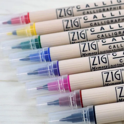 Miniatura 2 de 8 rotuladores Zig para caligrafía con sistema de memoria, multicolor
