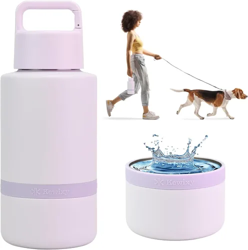 Miniatura 12 de Regalo para mamá de perro, botella de agua aislada para perro con cuenco de viaje, Navidad para mujeres, cumpleaños para amantes de los perros