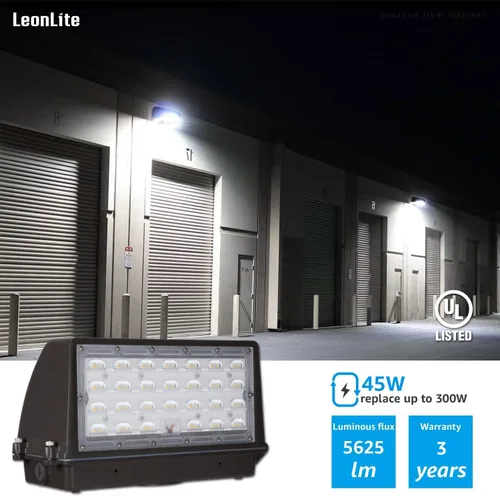 Miniatura 7 de LEONLITE Paquete de pared LED de corte completo, 45 W 5625 LM, luz LED regulable con certificación UL, 120-277 V IP65, iluminación de pared
