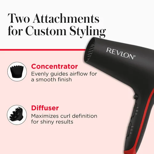 Miniatura 4 de REVLON SmoothStay - Secador de pelo con infusión de aceite de coco con difusor y concentrador, secador de cerámica iónico para control