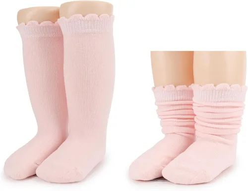 Miniatura 5 de DRESHOW BQUBO - Calcetines de punto para bebé, calcetines de algodón para niñas pequeñas