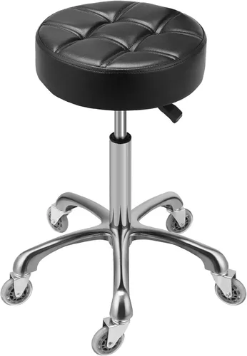Kaleurrier Taburete giratorio ajustable – Taburetes de peluquería resistentes – Taburetes hidráulicos de trabajo con ruedas para peluquería, salón