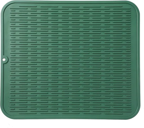 Miniatura 56 de MicoYang Alfombrilla de silicona para secado de platos para múltiples usos, fácil de limpiar, ecológica, resistente al calor, alfombrilla