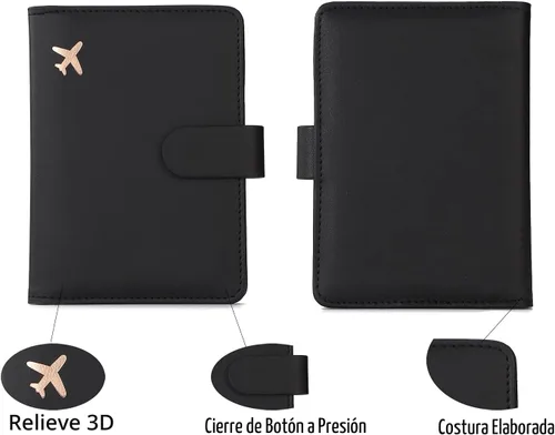 Miniatura 5 de Melsbrinna - Funda para pasaporte, ranuras para tarjetas, bonita funda para pasaporte para mujeres/hombres, resistente al agua con bloqueo RFID