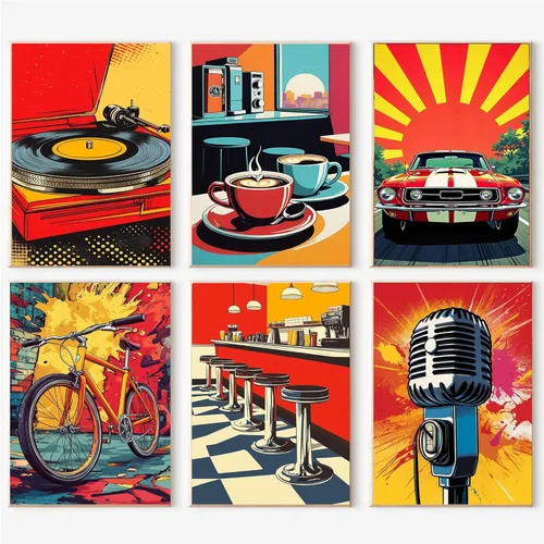 Miniatura 16 de cupmod Paquete de 6 kits de pintura por números para adultos principiantes, Número Boho Acrílico Fácil, DIY Números de Acuarela en Lienzo Sin Marco