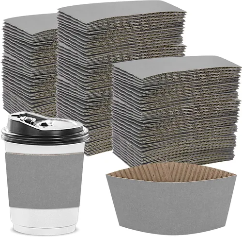 Miniatura 13 de zsccxq Fundas desechables para taza de café, papel kraft corrugado, fundas protectoras aisladas para tazas de café, expreso para bebidas calientes
