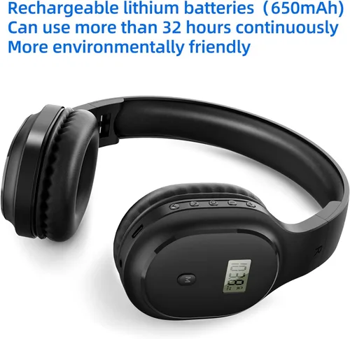 Miniatura 2 de Auriculares inalámbricos con radio FM y Bluetooth 5.0, auriculares portátiles recargables con micrófono integrado, orejeras ligeras y cómodas