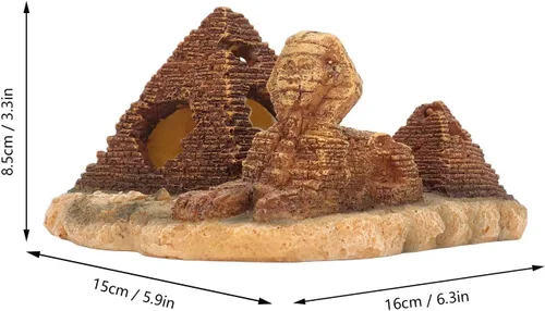 Miniatura 2 de Tyenaza Decoración de pirámide de acuario, pirámide de resina para pecera, cueva oculta para pecera, decoraciones egipcias para acuario, rocas