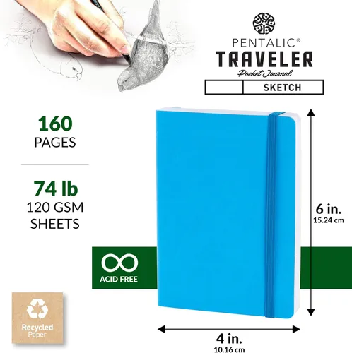 Miniatura 3 de Cuaderno de bocetos Travelers Dot Grid Pentalic Art, libre de ácidos