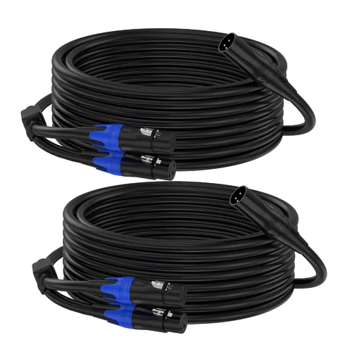 Miniatura 13 de Cable divisor XLR en Y, 2 hembra a 1 macho, cable de conexión XLR para micrófono equilibrado izquierdo y derecho, doble hembra a macho individual