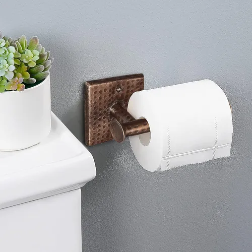 Miniatura 3 de Monarch Abode Portarrollos de papel higiénico para baño – 7 pulgadas, tradicional martillado a mano, soporte de papel higiénico montado en pared