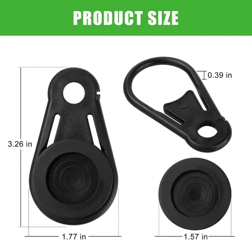 Miniatura 6 de Clips de sombra resistentes, 20 piezas con bolsa de almacenamiento, clips para sombra solar y abrazaderas para redes antipájaros, accesorios de red