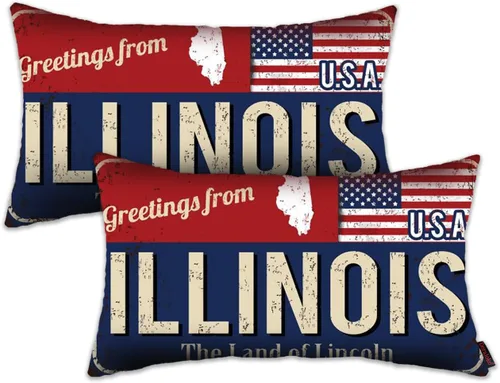 Miniatura 16 de Juego de 2 fundas de almohada de Florida de 12 x 20 pulgadas, decoración de recuerdo de Florida, funda de almohada lumbar con diseño de bandera