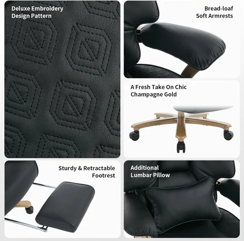 Miniatura 6 de EXCEBET Silla de Oficina Ejecutiva Grande y Alta con Reposapiés, Capacidad de 400LBS Silla de Oficina Ergonómica de Respaldo Alto con Soporte