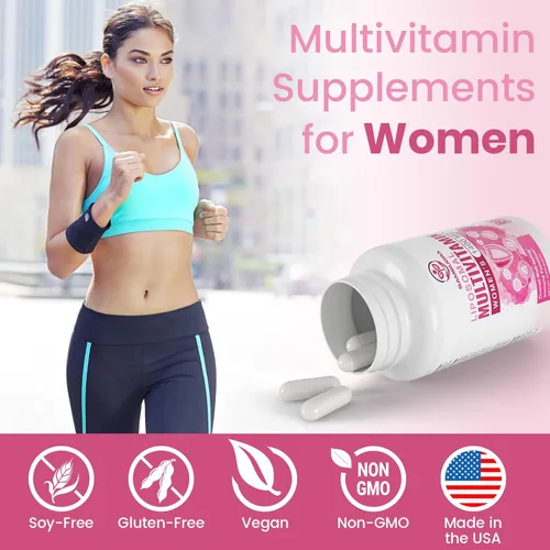 Miniatura 4 de Sambugra Multivitamínico liposomal para mujeres de 1400 mg – Suplementos diarios de vitaminas para mujer con hierro, vitamina A, C, D, E y B
