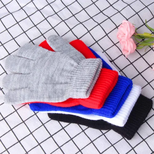 Miniatura 6 de ONESING 3-24 pares de guantes de punto para niños, guantes de invierno blancos para niños, guantes de dedo para niños para niñas