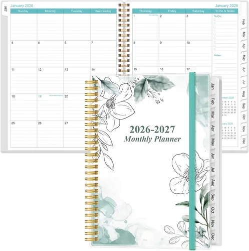 Miniatura 41 de Agenda mensual 2026-2027 – Agenda mensual de enero de 2026 a junio de 2027, dos páginas por mes, 18 calendarios/agendas mensuales con pestañas