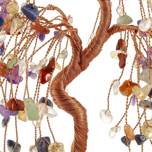 Miniatura 5 de Jovivi Árbol de cuarzo natural con cristales curativos de 7 chakras, árbol del dinero, base de ágata geoda, adornos de Feng Shui, decoración