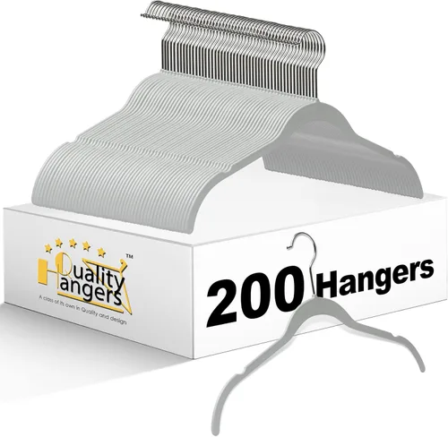 Miniatura 12 de Quality Hangers Perchas de plástico que no son de terciopelo para la ropa, juego de perchas resistentes para ropa, perchas para armario que ahorran