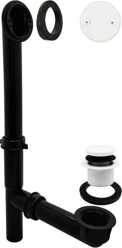 Miniatura 20 de Westbrass 593144-62 Kit de drenaje de residuos de baño con punta tubular de 1-1/2 pulgadas, color negro mate, paquete de 1