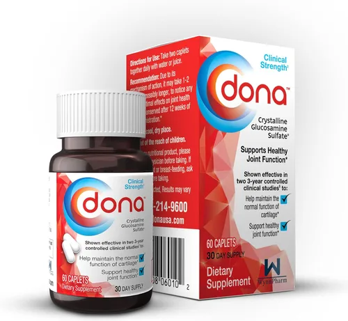 Dona Sulfato de glucosamina cristalina, 750 mg, píldoras de suplemento para articulaciones para comodidad de rodilla y apoyo a la salud de las