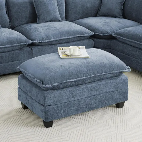 Miniatura 16 de Otomán de Sofá Moderno de Chenille Nube de 35'', Otomán Rectangular para Sofá Seccional Modular, Beige