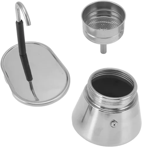 Miniatura 6 de GOWENIC Cafetera italiana de acero inoxidable, olla portátil de gran capacidad, 101 a 16.9 fl oz
