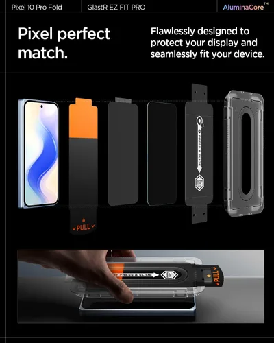 Miniatura 8 de Spigen AluminaCore - Protector de pantalla de vidrio templado [Glas.tR EZ Fit Pro] diseñado para Pixel 10 Pro Fold [2 Pack] Dureza 9H+, durabilidad