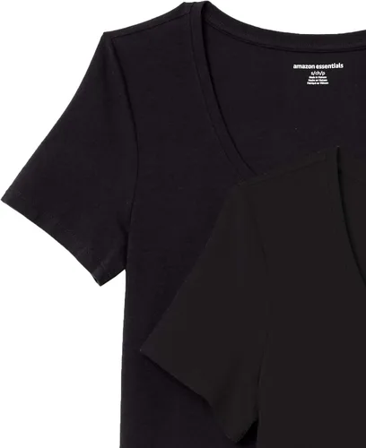 Miniatura 7 de Tienda Essentials Camiseta de manga corta con cuello redondo para mujer (disponible en tallas grandes), paquete de 2