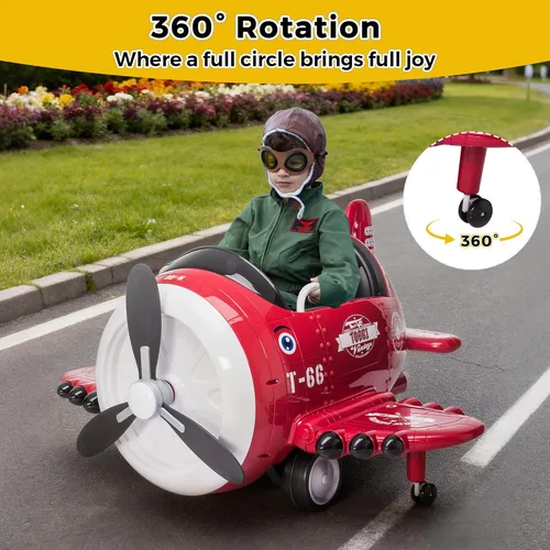 Miniatura 2 de Avión de paseo con control remoto TOBBI - Auto infantil con batería, auto para niños pequeños de 12V para conducir, autos eléctricos de paseo