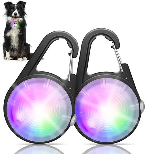 Luz de collar de perro, 4 modos de luces para perro para caminar por la noche, luz de collar de mascota recargable LED para clip nocturno,
