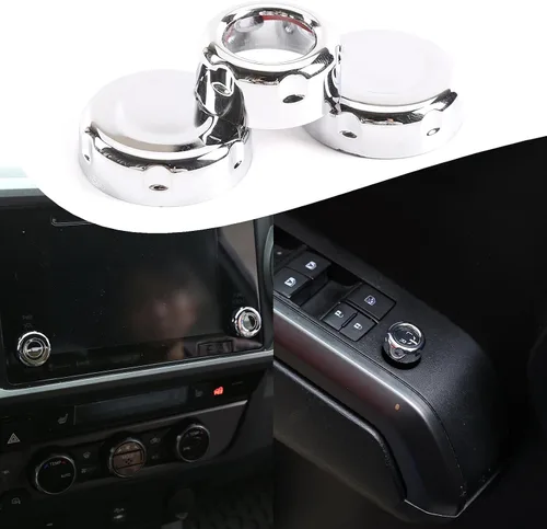 Miniatura 9 de Lcojicep Cubierta circular de botón de volumen para consola central de automóvil compatible con Tacoma 2015-2022, accesorios de decoración de ABS