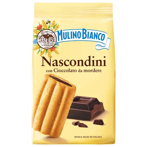 Miniatura 4 de Mulino Bianco Nascondini 11.64oz (330g) - Auténticas galletas italianas con relleno de crema de chocolate oculto, aperitivo perfecto o compañero