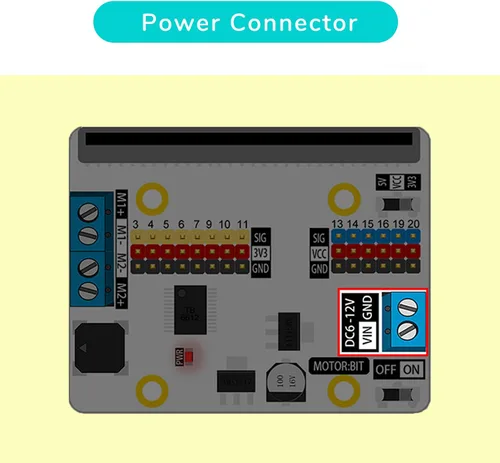 Miniatura 7 de EF ELECFREAKS Microbit Motor:bit 3v/5v Placa de expansión Mini Micro:bit Breakout Board Soporte 2 DC Motor Extend 14-Channel IO Puertos IO Zumbador