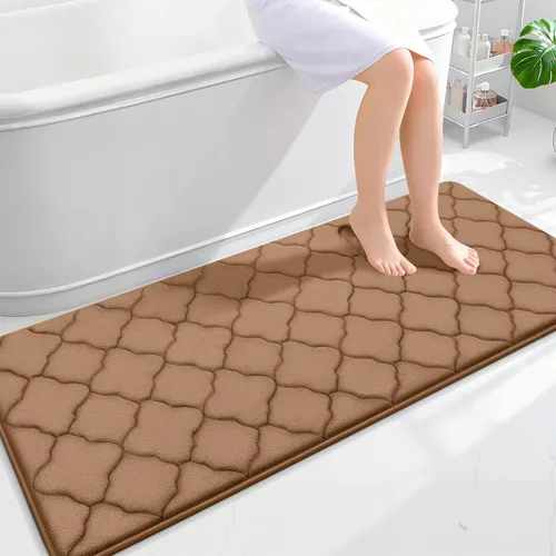 Miniatura 55 de OLANLY Alfombra de Baño de Espuma Viscoelástica de 24 x 16 pulgadas, Ultra Suave y Absorbente, Alfombras de Baño Antideslizantes, Cómodas, Lavables