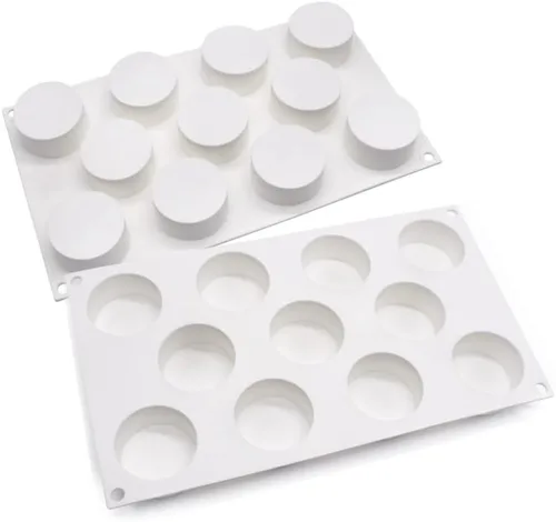 Miniatura 3 de Molde de silicona de cilindro plano para hornear, cubierta de chocolate, galletas, sándwich, muffins, magdalenas, pasteles, pudín, gelatina