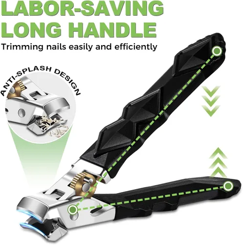 Miniatura 5 de Cortaúñas resistentes para uñas gruesas, 5 piezas con estuche de cuero Toe Nail Clippers for Thick Nails for Seniors Long Handled Nail clippers