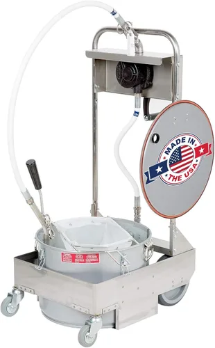 Miniatura 4 de MirOil - Máquina de filtro de aceite para freidora profunda, sistema de filtración de aceite de freír operado a mano con ruedas y carro, filtro