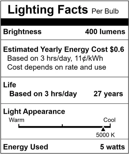 Miniatura 9 de Simba Lighting Bombillas LED A15 para refrigerador (paquete de 2) 5 W 40 W de repuesto, impermeables, pequeñas para electrodomésticos, congeladores