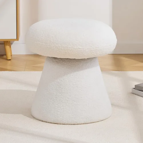 Miniatura 14 de FOXHUNTER Otomano Moderno Tapizado en Terciopelo, Cómodos Taburetes de Pie de Terciopelo, Exquisito Puf de Mesa Auxiliar Taburete Suave