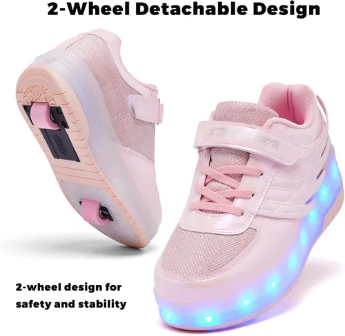 Miniatura 4 de Zapatillas de patinaje LED para niñas y niños con ruedas