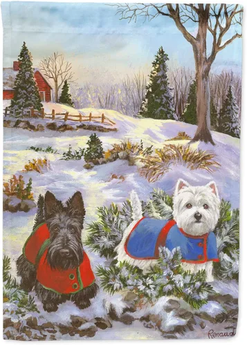 Miniatura 215 de Caroline's Treasures PPP3097CHF - Pijama de Navidad con diseño de bulldog francés para colgar en la pared, poliéster, tamaño de casa, multicolor