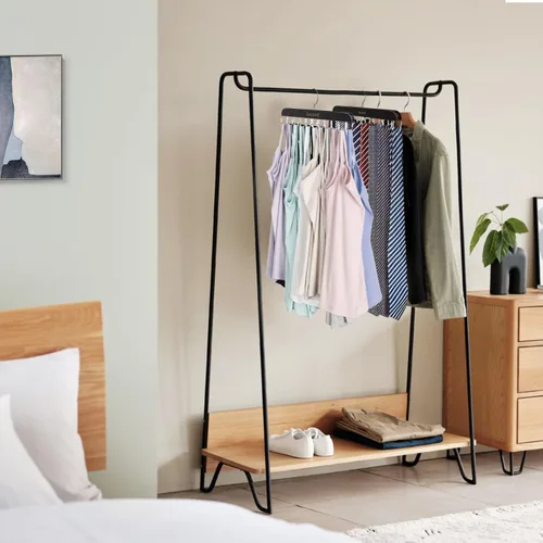 Miniatura 6 de Percha sin mangas mejorada, perchas para sujetadores, de madera resistente, rotación de 360°, antideslizante, 20 ganchos de metal plegables