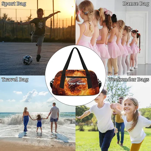 Miniatura 6 de Bolsa de lona personalizada para niños, bolsa de deporte para baile, gimnasio, bolsa de deporte, maletas para niños, bolsa de entrenamiento de viaje