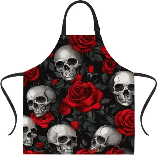 Miniatura 64 de ANNA QUEEN Delantal de Feliz Navidad para mujeres y hombres con bolsillos, delantal de muñeco de nieve, delantal de cocina ajustable para cocinero