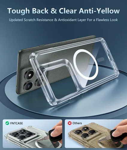 Miniatura 134 de FNTCASE Funda para iPhone 13 Pro-Max: Fundas magnéticas transparentes compatibles con Magsafe Slim anti amarillamiento protección contra caídas