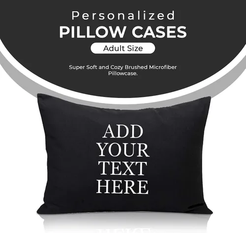 Miniatura 2 de Personalized Passion Fundas de almohada tamaño King (20 x 40 pulgadas), fundas de almohada suaves y acogedoras con cierre de sobre con nombre Negro